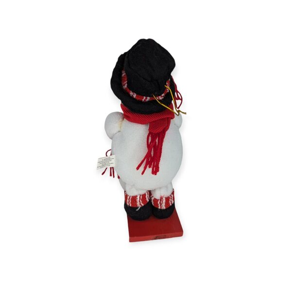 2007 Burton & Burton Sledding Snowmen Plush Pair on Wooden Sleigh - Picture 4 of 13